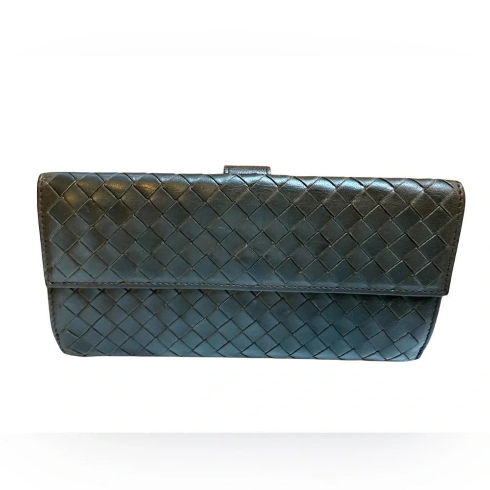 Bottega Veneta Intrecciato Leather Wallet – Chocolate Brown vintage